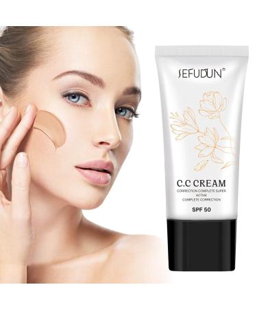 Buy CC Cream | Skin Tone Adjusting SPF 50 Face Sunscreen & Concealer for Mature Skin - Full Coverage Moisturizer & Makeup Primer - Buy Online on SooperMarket.com