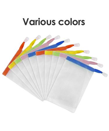 WLLHYF 10 Pcs Exfoliating Mesh Soap Bag - Facial Cleanser Foaming Net - Nylon Face Cleansing Nets with Drawstring - Bath Shower Essential - Buy Online on SooperMarket.com