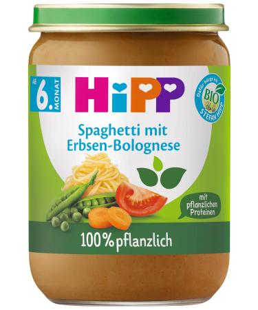 HiPP Organic Spaghetti with Pea Bolognese 190g pack of 6 (6x190g)