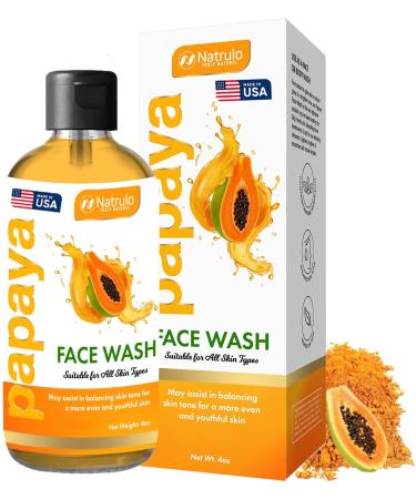Papaya Soap Face & Body Wash Natural Skin Brightening Papaya Soap for Dark Spots Hyperpigmentation Reduce Acne Cleanse Scars Even Skin Tone Kojic Acid Turmeric Body Soap Cleanser Made in USA