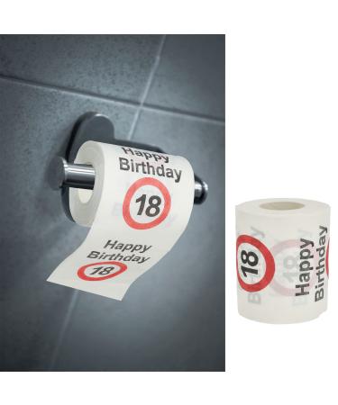 Toilet paper "Happy Birthday" 18th birthday 24 meters 2-ply 180gr/sqm toilet paper motif paper toilet paper (1 x toilet paper 18)