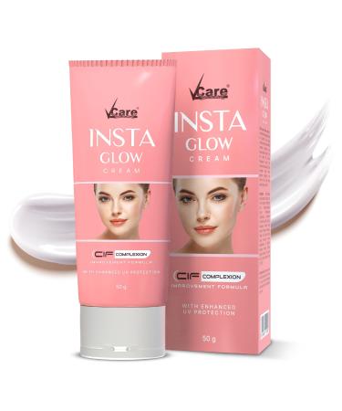 VCare Insta Glow Cream with Enhanced UV Protection for Brighter Skin 50 grams