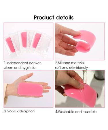 6pc Silicone False Eyelash Holder Pads for Extensions - Pink & Transparent - Buy Online on SooperMarket.com