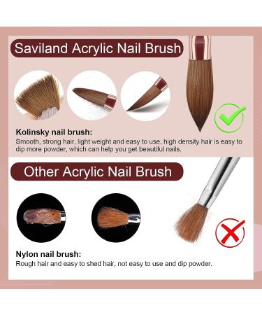Saviland Acrylic Nail Brush Size 10 - Kolinsky Acrylic Brush for Acrylic Powder  Kolinsky Hair Bronze Gold and Broken Diamond Handle for Beginner and Professional 10 - Buy Online on SooperMarket.com
