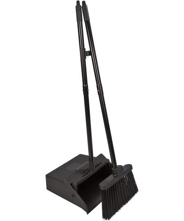 Duo-Pan Plastic Lobby Pan and Duo-Sweep Broom Combo | 36 Overall Length x 11-51/64 Width | Black - Buy Online on SooperMarket.com
