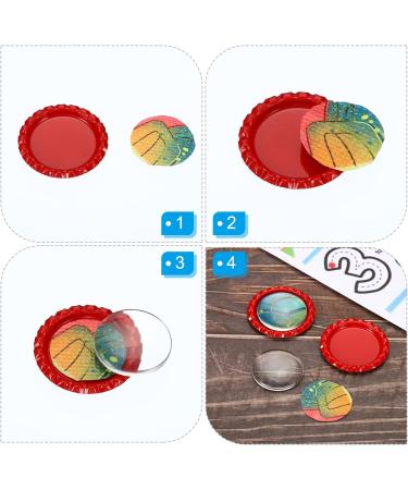 PATIKIL 1 Inch Flat Decorative Bottle Caps 50 Pack Craft Bottle Pendant Trays Double Sides Printed for DIY Pendants Craft Scrapbooks Dark Green - Buy Online on SooperMarket.com