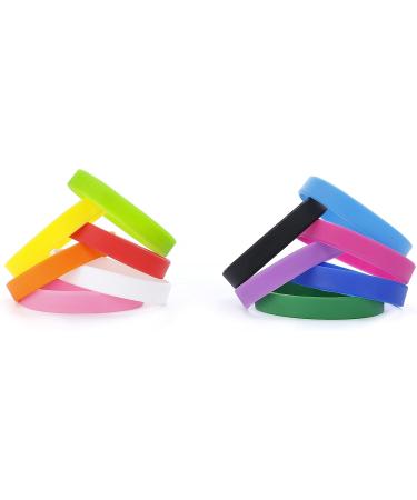 MoMolly Silicone Wristbands Rubber Bracelets - 12Pcs Mixed Colors Sports Bands for Women and Men - Customizable Charms - Assorted 12 Colors - Buy Online on SooperMarket.com