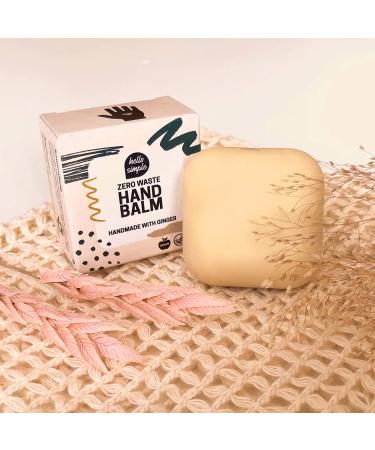 Hello Simple Solid Hand Cream - Zero Waste Vegan Hand Balm | Sustainable Natural Cosmetics | Plastic-Free & Microplastic-Free | 25g Ginger - Buy Online on SooperMarket.com