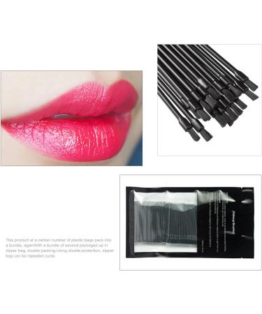 Pure Vie 100 Pieces Disposable Lip Brushes Lipstick Gloss Wands Applicator Makeup Tool Kits Black - Buy Online on SooperMarket.com