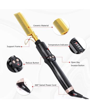 Ten-Tatent Hot Comb Hair Straightener - Electric Ceramic Beard Straightening Brush - Buy Online on SooperMarket.com