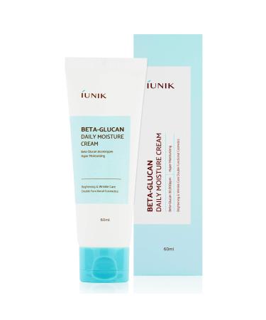 IUNIK Beta Glucan Daily Vegan Moisture Cream Lotion 2.02 Fl Oz - Skin Relief Intense Moisture Care Repair Cream Free of Steroid Fragrance All Naturally-Derived Ingredients Centella Asiatica Vitamins