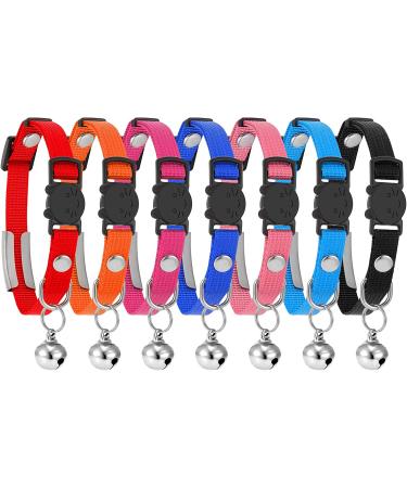 Personalized Breakaway Cat Collar with Engraved Name Tag - Adjustable Kitten Safety Collar with Bell - 7 Colors - Customizable up to 3 Lines of Text - Buy Online on SooperMarket.com