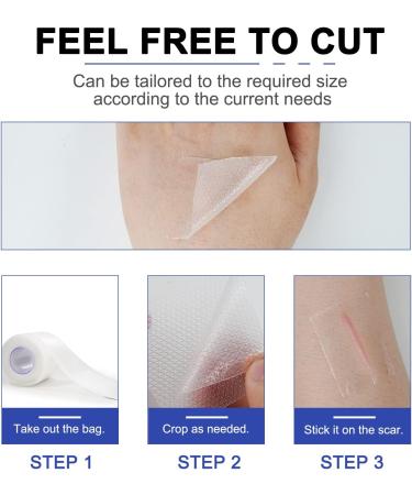 Silicone Scar Sheets 1.6x120 - Scar Removal Tape for Burn, Acne, C-Section & Surgery - Reusable & Washable - Buy Online on SooperMarket.com