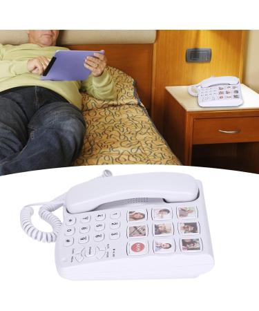 LIKJ Big Button Corded Phone LD 858HF Hands-Free Dial Photo Memory Desktop Telephone One-Touch Dialing Landline Phones with 7 Home Number 1 SOS Number 1 Meal Order Number for Seniors Elderly Home - Buy Online on SooperMarket.com