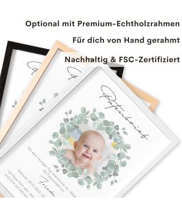 Personalized Godfather Sponsorship Certificate | Unique Photo Gift for Baptism | Custom Eucalyptus Frame Options - Buy Online on SooperMarket.com