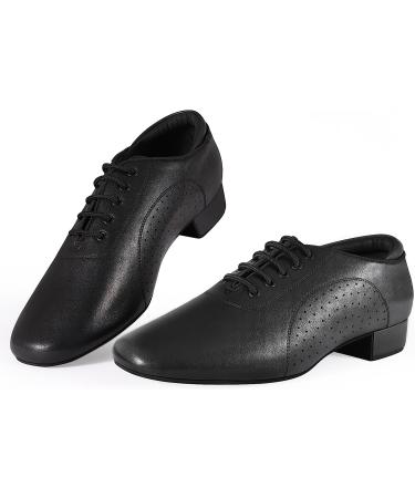 Men's Black Leather Ballroom Dance Shoes - Size 9.5 | Latin Salsa Dancing Character Shoes - Buy Online on SooperMarket.com