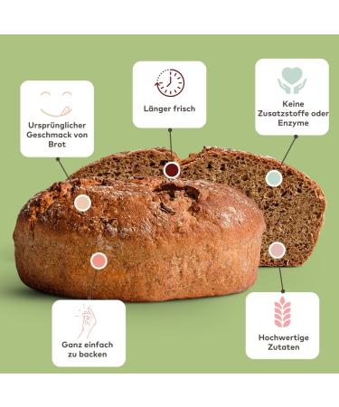 Vegan Bread Baking Mixture Package (3 x 400g) - Includes Baking Pan Dough & Toppings - Whole Grain & Spelled - Buy Online on SooperMarket.com