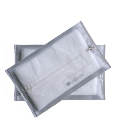 Butipods Reusable Stay Moist Wet Wipe Pouch | Slim Case Travel Holder | Great for Hand and Face Wipes | Set of 2 (Clear)