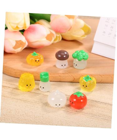 OFFSCH 8 Pcs Little Vegetable Doll Bell Peppers Sweet Peppers Broccoli Statue Cartoons Garlic Bonsai Artificial Vegetables for Decor Fairy Decor Mini Food Fake Vegetables Pumpkin Resin - Buy Online on SooperMarket.com
