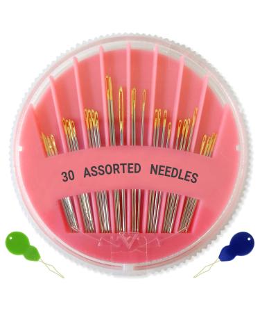 30 Pack Premium Hand Sewing Needles 6 Sizes Assorted Sewing Needles for Handsewing Large Eye Stitching Needles for Sewing Repair Embroidery Needles Sewing Sharp Needles (1)