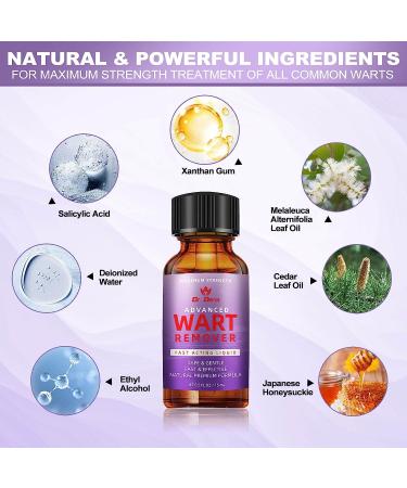 Dr. DERM Maximum Strength Wart Remover Liquid Gel - Fast-Acting Treatment for Plantar, Genital, Corn, Common, and Flat Warts - Natural and Safe Formula - 0.5 Fl Oz - Buy Online on SooperMarket.com