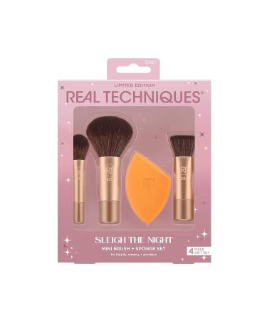 Real Techniques Sleigh The Night Mini Brush + Sponge 4 Piece Holiday Gift Set - Perfect Gift for Makeup Lovers | International Shipping Available - Buy Online on SooperMarket.com