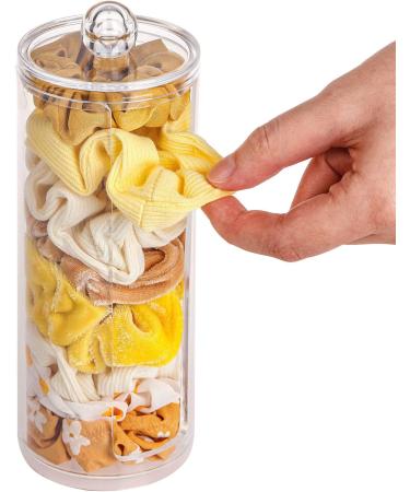 Clear Hair Scrunchie Holder Stand with Lid - 2 Pack | Hair Ties & Accessories Organizer for Teen Girls - FABROK - Buy Online on SooperMarket.com