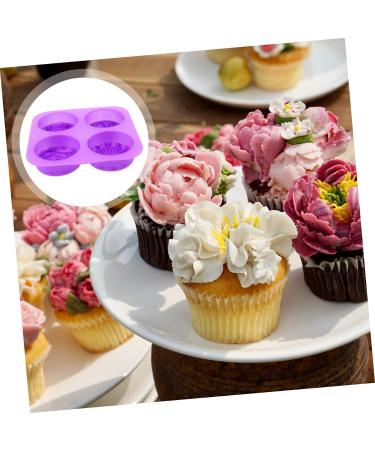 MAGICLULU 1pc Handmade Soap Mold Flower Fondant Cake Molds DIY Muffin Tool Silicone Biscuits Rose Candy Cookie Cake Flower Casting Molds Resin Mold Silica Gel Flower Model Purple Round 3X16.6X16.6CM - Buy Online on SooperMarket.com