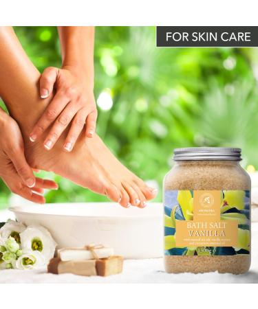 Buy 100% Natural Bath Sea Salt Vanilla 46 Oz - Relaxing Aromatherapy Bath Salts with Cinnamon Essential Oil for Beauty & Good Sleep - Buy Online on SooperMarket.com