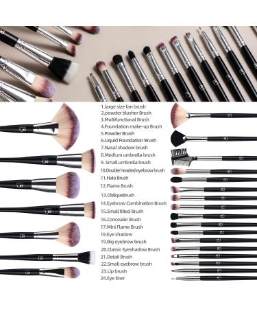 Buy BS-MALL 24-Piece Professional Makeup Brush Set - Perfect for Makeup Enthusiasts | Classic Black-Silver Design & Multi-Functional Tools - International Shipping Available - Buy Online on SooperMarket.com