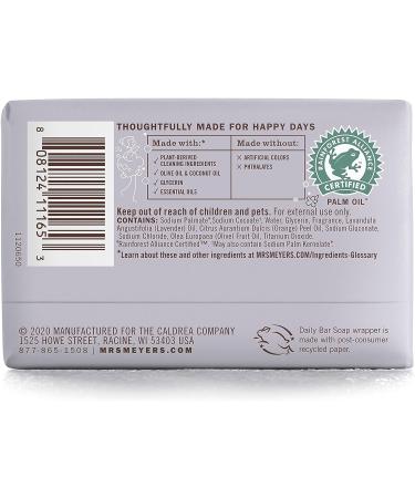 Mrs. Meyer's Lavender Bar Soap 5.3 oz - Hand & Body Wash with Essential Oils - Buy Online on SooperMarket.com