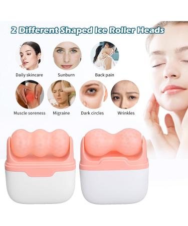 Buy Eis Facial Scooter - 2-in-1 Portable Roll Massage Device for Sore Muscles & Migraines - Double W-Shaped Ice Wheel (Pink) | International Shipping - Buy Online on SooperMarket.com