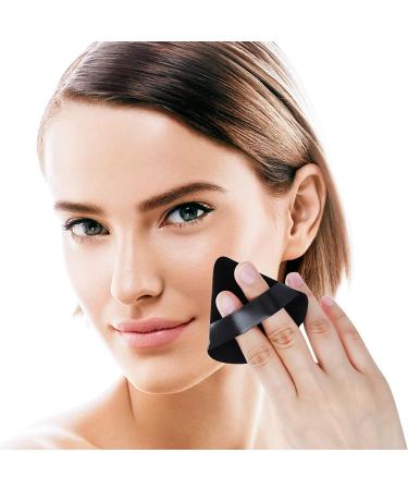 Velour Triangle Powder Puff Set with Mini Finger Makeup Sponges - 4 Pieces for Mineral Powder and Body Foundation - Buy Online on SooperMarket.com