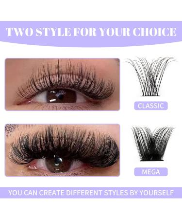 D Curl Cluster Lashes 0.07mm 12-16mm C4+ZW Mixed DIY Lash Extensions | Reusable Soft Wispy Individual Clusters | RR-12-16mm Classic/Mega-0.07D - Buy Online on SooperMarket.com