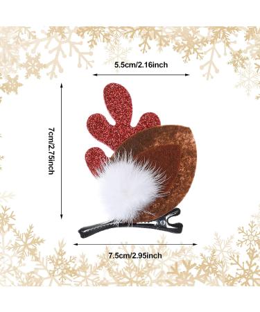 WLLHYF 4PCS Christmas Reindeer Antler Hair Clips with Pom Balls - Festive Party Cosplay Hair Accessories for Girls and Women - Buy Online on SooperMarket.com