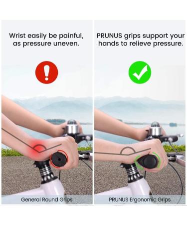 PRUNUS Bike Handlebar Grips - Ergonomic Antislip Replacement Grips for BMX MTB Mountain Bike (90mm/130mm) - Buy Online on SooperMarket.com