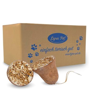 Lyra PET |8 pcs.Food bells with mealworms |Proteinative & fatty bird feed |Fat lining with seeds & mealworms for wild birds |Bell of biodegradable natural fibers