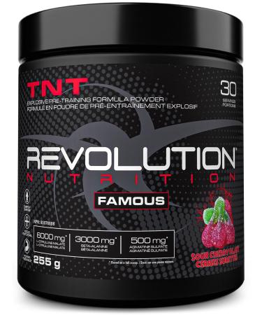 Revolution Nutrition TNT Pre-Workout Powder Pumps & Strength Extreme Intensity Hyper Concentrate Citrulline Malate 2:1 Beta Alanine Agmatine Sulfate Caffeine For Men & Women 255g 30 Servings (Sour Cherry Blast 0.56 Pound)