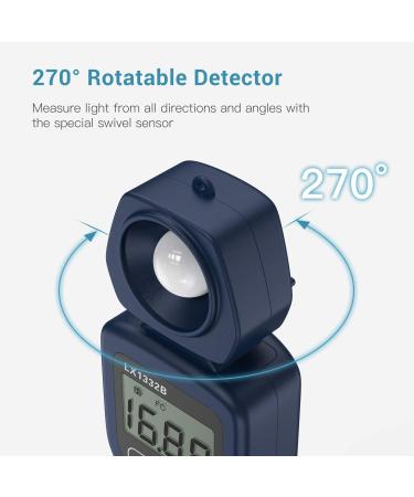 Dr.meter Professional LED Light Meter with 0-200,000 Measuring Ranges and Rotatable Detector - Buy Online on SooperMarket.com