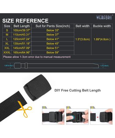 WERFORU Nylon Military Tactical Belt for Men - Adjustable Outdoor Web Belt for Pant Size Below 45Inch - Black+Khaki - Buy Online on SooperMarket.com