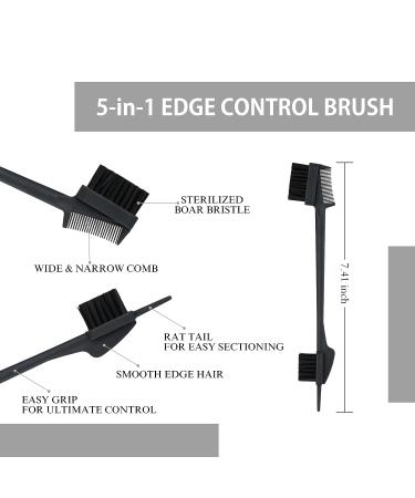 15g Hair Wax & 75g Pomade Stick for Smoothing Flyaways | Women's Slick Back Hair Glue | Bed Head Styling Cream Gel | 5 In 1 Brush & Edges Control Comb - Black - Buy Online on SooperMarket.com