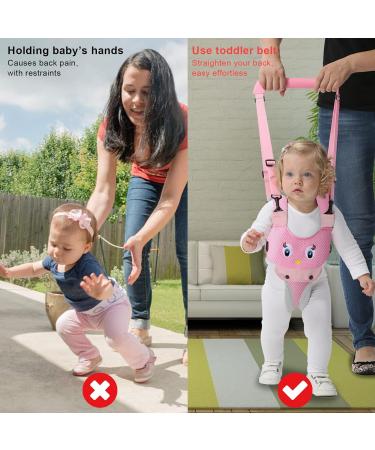 IULONEE Baby Walking Harness | Mesh Pink Toddler Helper Belt for 7-24 Month Babies - Buy Online on SooperMarket.com