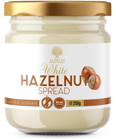 Keto White Hazelnut Cream (250g) with Coconut Oil Stevia and Erythritol White Chocolate