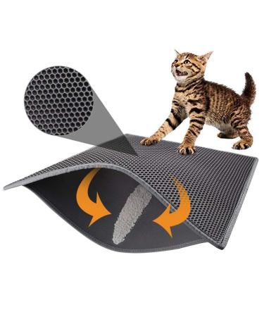 Pieviev Cat Litter Mat-Super Size 30x24 Inch (Pack of 1) Gray