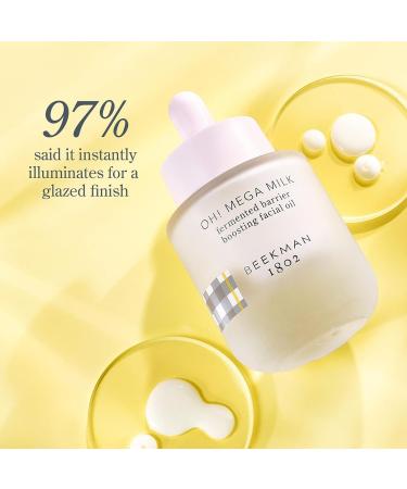 Beekman 1802 Oh! Mega Milk Facial Oil - Niacinamide & Vitamin C - Hydrating & Barrier Boosting - Fragrance Free - Cruelty Free - 0.5 Fl Oz - Buy Online on SooperMarket.com