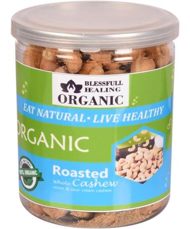 Blessfull Healing Organic Natural Vegan Onion & Sour Cream Roasted Whole Cashew Nuts Crunchy Kaju 250 Gram - Buy Online on SooperMarket.com