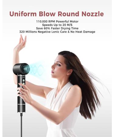 Airstyler 5 in 1: Powerful 110 000 RPM Hair Dryer Ionic Hair Styler Curling Rod & Smoothing Brush | Lightweight & Quiet | International Shipping Available - Buy Online on SooperMarket.com