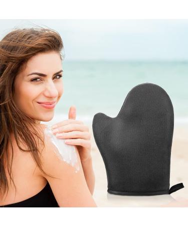 WLLHYF Self Tanning Mitt Applicator - Ultra Soft 3D Design Glove for Face and Back - Black Tanner Mitts for Smooth Application - Buy Online on SooperMarket.com