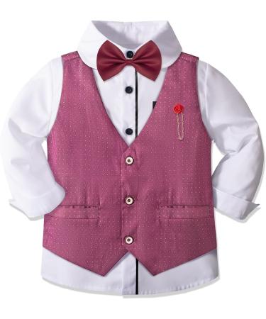 Nwada Boys 4pcs Gentleman Suit Set | Wedding Boys Clothes | Wine Red Outfit 2-3 Years - Buy Online on SooperMarket.com