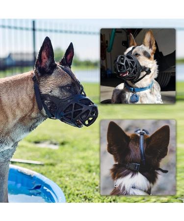 Breathable Basket Dog Muzzle for Small to X-Large Dogs - Stop Biting, Barking, and Chewing - Large Black - Buy Online on SooperMarket.com